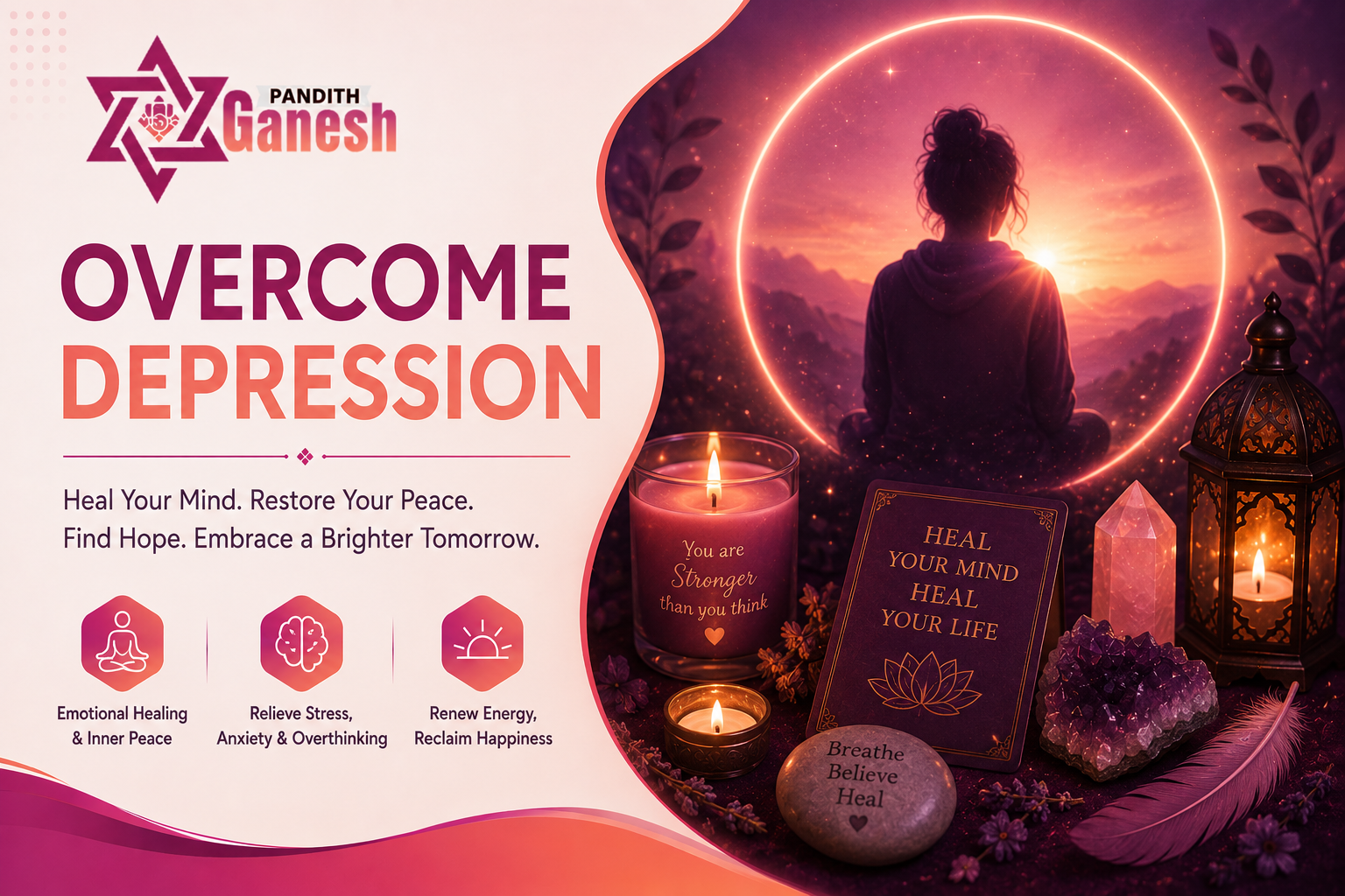 Depression Problem Person seeking emotional and spiritual guidance